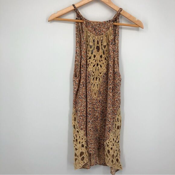 Gimmicks BKE Floral High Neck‎ Tank Top Womens Small Blush - Picture 2 of 10